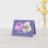 Carte Roses blanches et Merci de bouquet floral rose Dah (Fleur jaune)