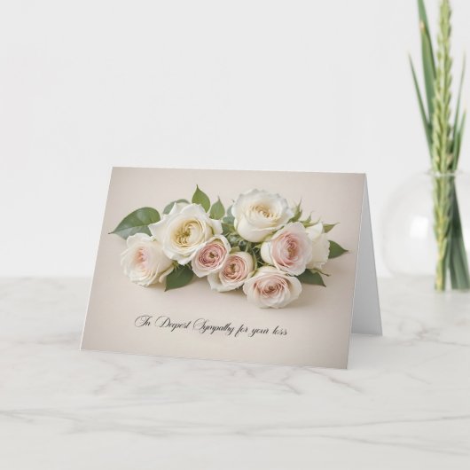 Carte Roses Blanches et Rouges Clair Sympathie (Devant)