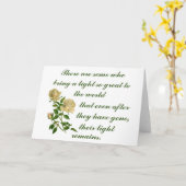 Carte Roses Blanches Leur Lumière Reste Sympathie (Fleur jaune)