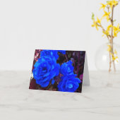 Carte Roses bleu électrique (Fleur jaune)