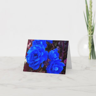 Carte Roses bleu électrique