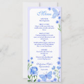 Carte Roses bleus, fleurs et papillons Quinceañera (Devant)