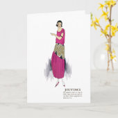 Carte Roses chaudes années 1920 Robe Flapper Merci Art D (Fleur jaune)