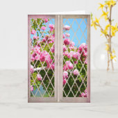 Carte Roses dans la fenêtre (Fleur jaune)