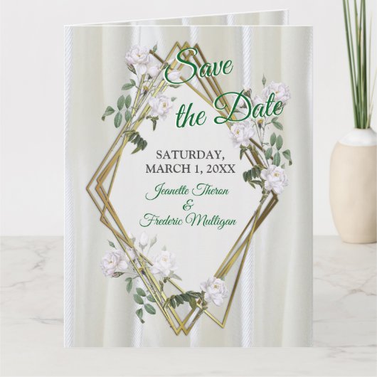 Carte Roses d'aquarelle blanche peints sur le champagne (Devant)