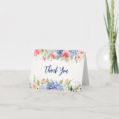 Carte Roses D'Aquarelle Et Merci D'Hydrangeas (Devant)