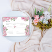 Carte Roses d'aquarelle - recette de douche nuptiale