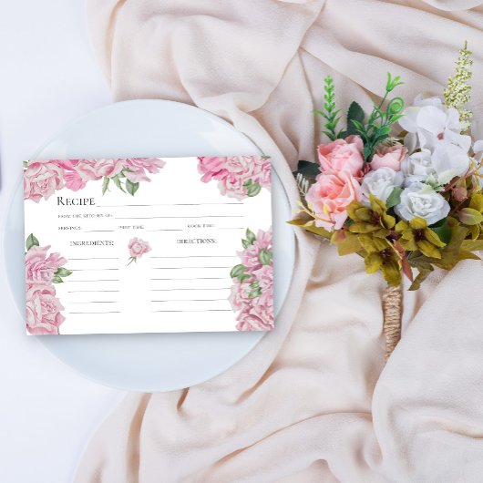 Carte Roses d'aquarelle - recette de douche nuptiale
