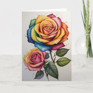 Carte Roses d'aquarelle vierge