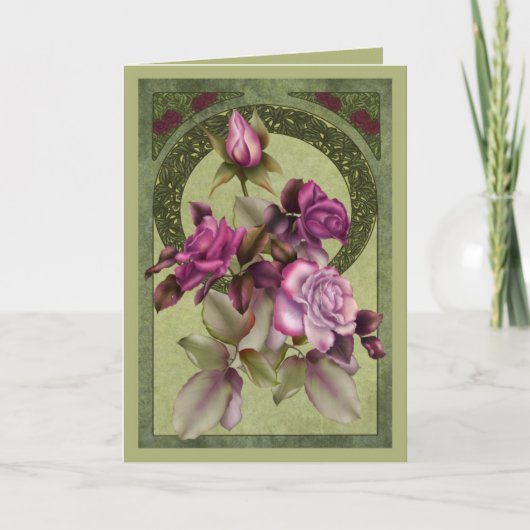 Carte Roses d'art déco (Devant)