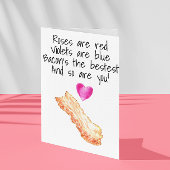 Carte Roses de bacon sont Rouges  Saint-Valentin drôle