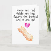 Carte Roses de bacon sont Rouges  Saint-Valentin drôle (Devant)