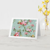 Carte Roses de chou sur bleu-clair (Fleur jaune)
