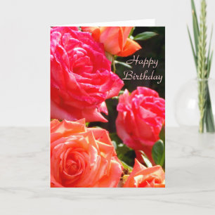 Carte Roses de corail romantique