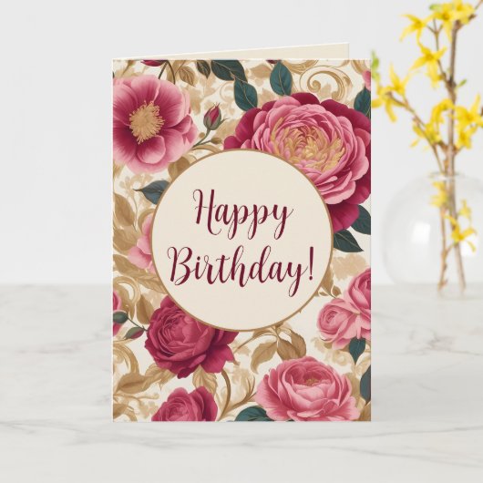 Carte Roses de jardin opulent (Fleur jaune)