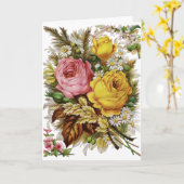 Carte Roses de joyeux anniversaire (Fleur jaune)