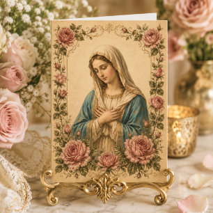 Carte Roses de la Sainte Mère Vierge Prière Catholique