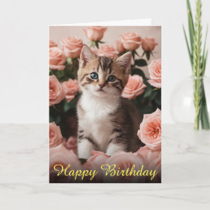 Carte Roses de Little Kitten et Sweet Spring