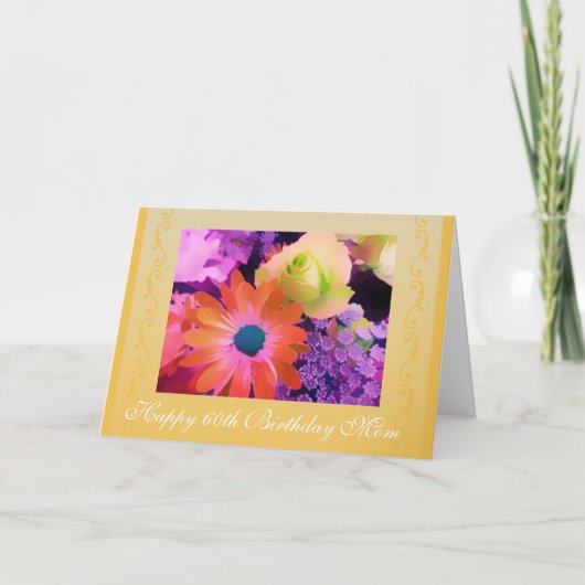 Carte Roses de maman à 60 ans (Devant)