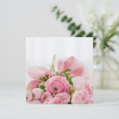 Carte Roses de mariage roses (Debout devant)