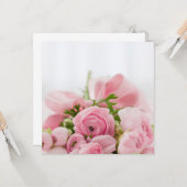 Carte Roses de mariage roses (Devant/Arrière en situation)