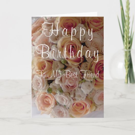 Carte Roses de meilleur ami de joyeux anniversaire (Devant)