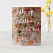 Carte Roses de meilleur ami de joyeux anniversaire (Fleur jaune)