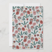 Carte Roses de Noël Berries Floral Grey Motif (Dos)