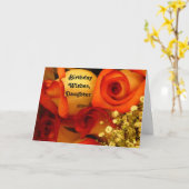 Carte Roses de souhaits, de fille, oranges et jaunes (Fleur jaune)