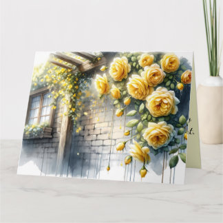 Carte Roses d'or sur le mur en pierre rustique