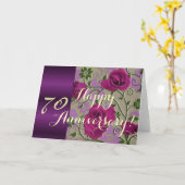 Carte roses du 70e anniversaire mariage (Fleur jaune)