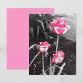 Carte Roses en forme de larme - Conception 2 (Devant / Derrière)