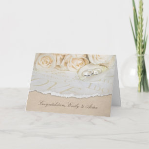 Carte Roses et anneaux Mariages