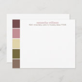 Carte Roses et Brown blocs de couleurs modernes (Devant / Derrière)