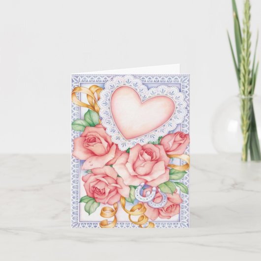 Carte Roses et cœur (Devant)
