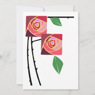 Carte Roses et épines Art Nouveau