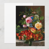 Carte Roses et fraises de Still Life par Otto Ottesen (Devant / Derrière)