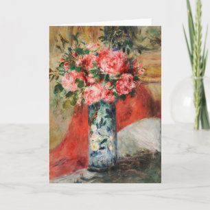 Carte Roses et pivoines dans un vase Renoir
