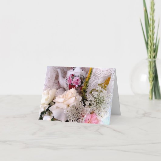 Carte Roses et théière (Devant)