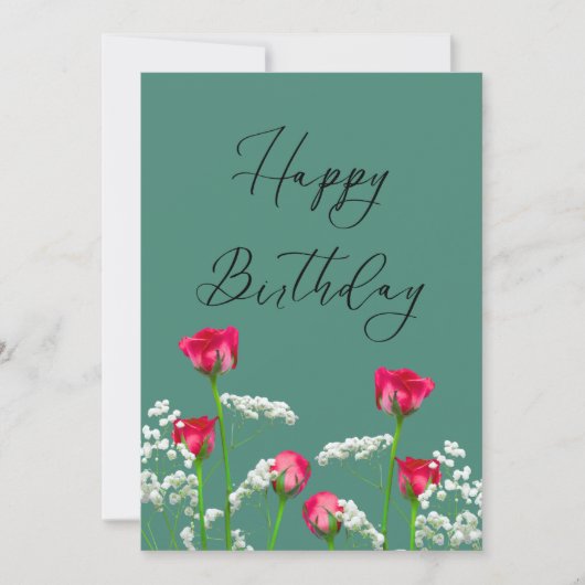 Carte Roses Fleur de Naissance de Juin (Devant)