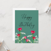 Carte Roses Fleur de Naissance de Juin (Devant/Arrière en situation)