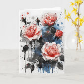 Carte Roses - Fleurs à l'aquarelle (Fleur jaune)