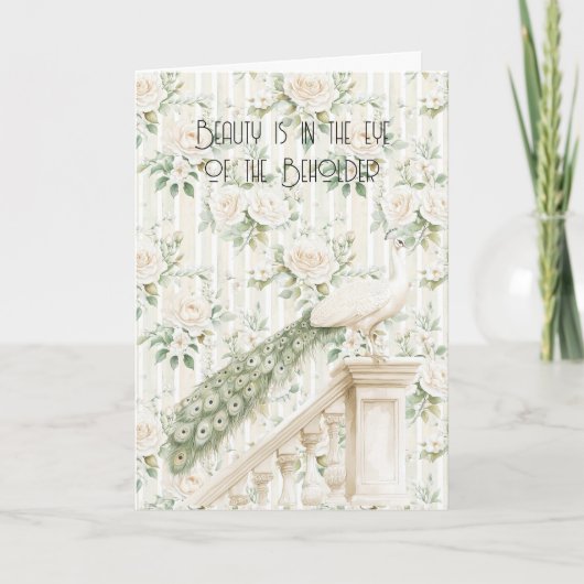 Carte Roses Floral Peacock Beauty Is Love (Devant)