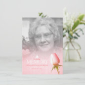 Carte Roses funéraires rose poème de souvenir (Debout devant)