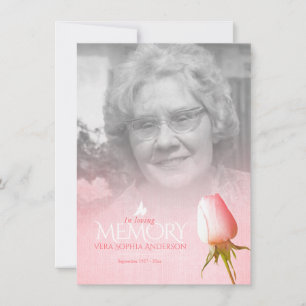 Carte Roses funéraires rose poème de souvenir