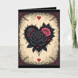 Carte Roses gothiques et amères de Valloween