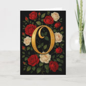 Carte Roses grimpantes enchantées initiale « O » (Devant)
