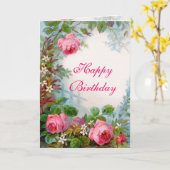 Carte ROSES & JASMINS, Joyeux Anniversaire (Fleur jaune)