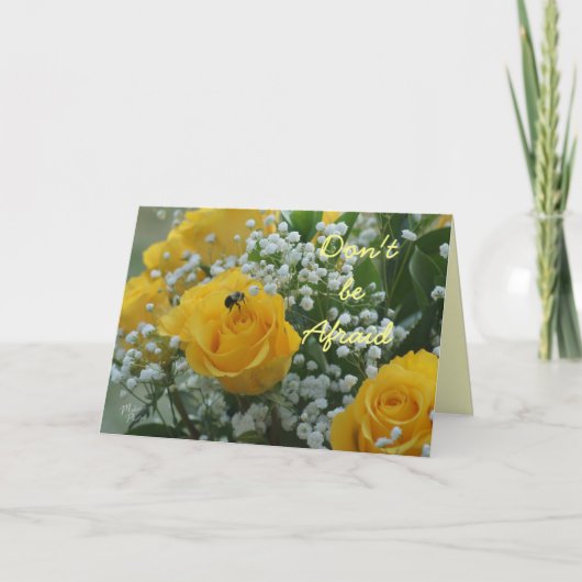 Carte Roses Jaunes & Bumble Bee- personnaliser à toute o (Devant)