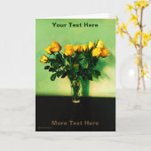 Carte Roses jaunes contre un mur vert (Fleur jaune)